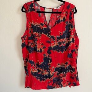 Kenar Sleeveless Splatter Patterned Blouse